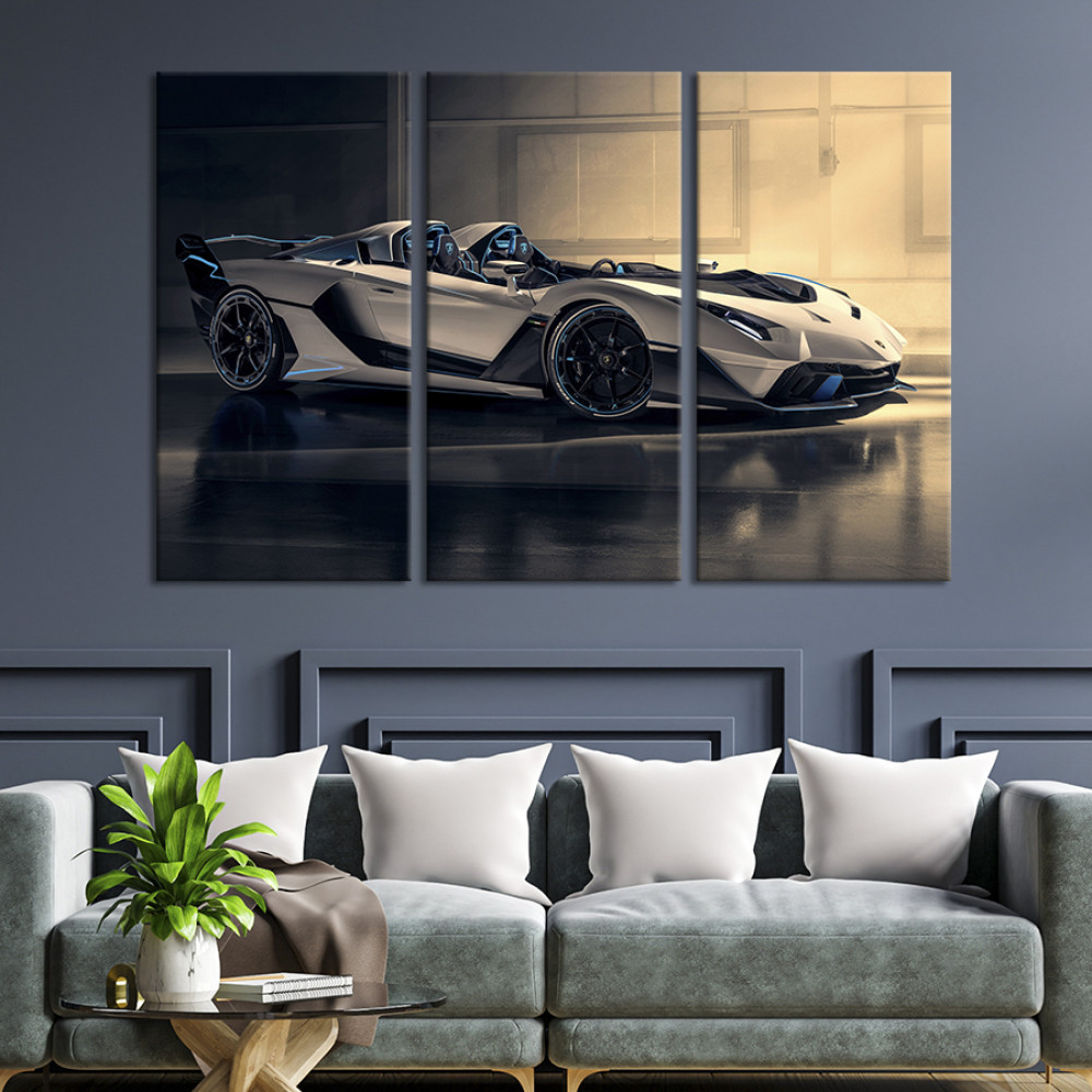 Картина Суперсучасний автомобіль Lamborghini SC20 78x48 см (1269-31)