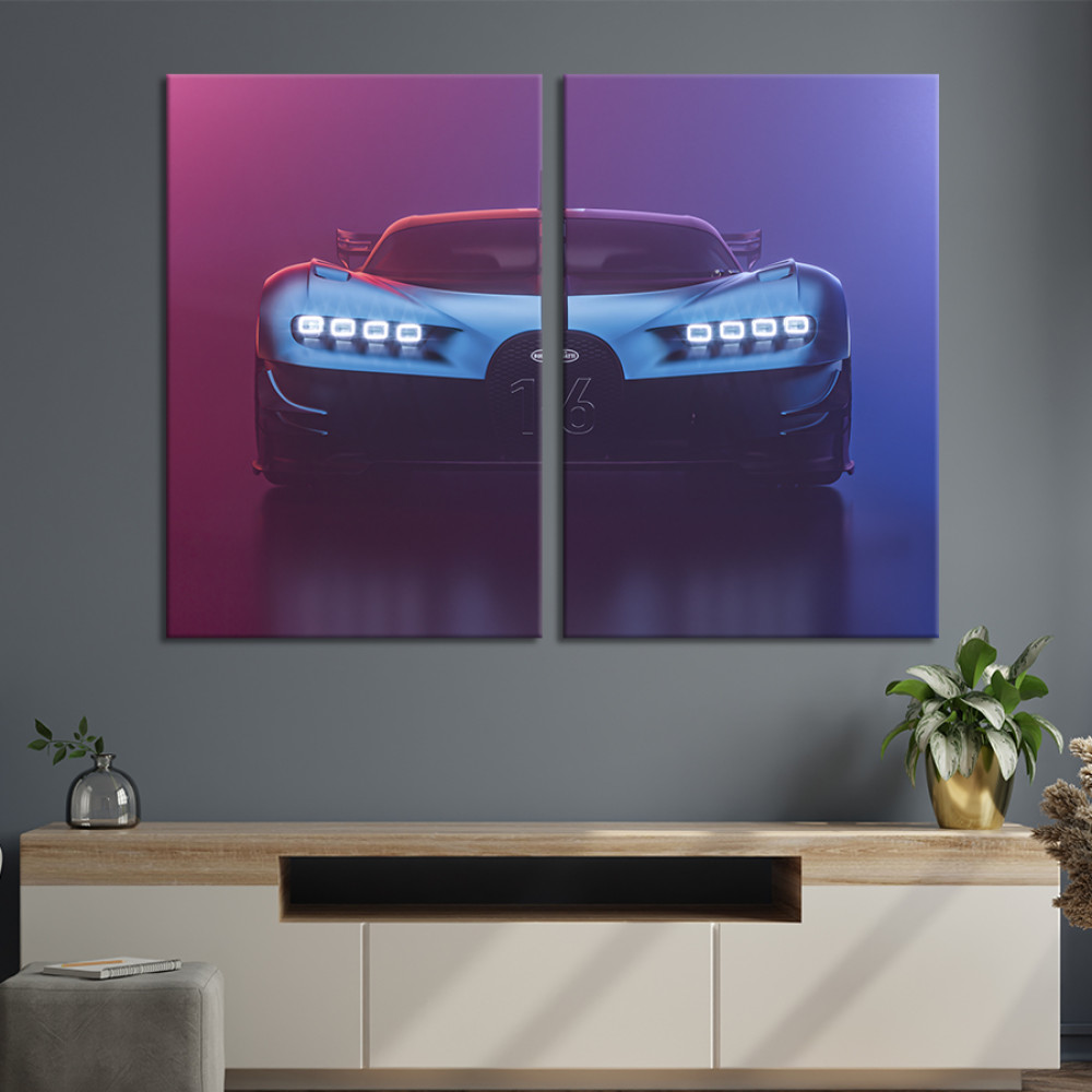 Картина Шикарне спортивне авто Bugatti Chiron Vision GT 111x81 см (1304-2)