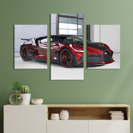 Картина Червоний автомобіль Bugatti Divo 66x40 см (1300-32)