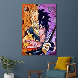 Картина в офіс Наруто Узумакі та Саске Учиха 120x80 см (2an_92)