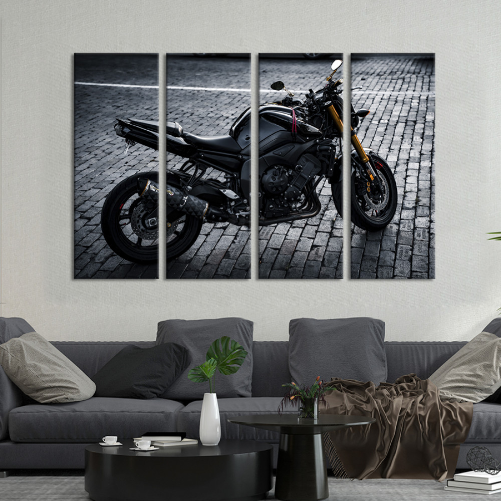 Картина Чорний мотоцикл Yamaha FZ1 149x93 см (1379-41)