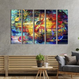 Картина Музична абстракція скрипковий ключ 87x50 см (510-51)