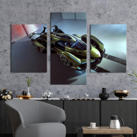 Картина Надшвидкий суперкар Lambo v12 vision gran turismo 66x40 см (1250-32)