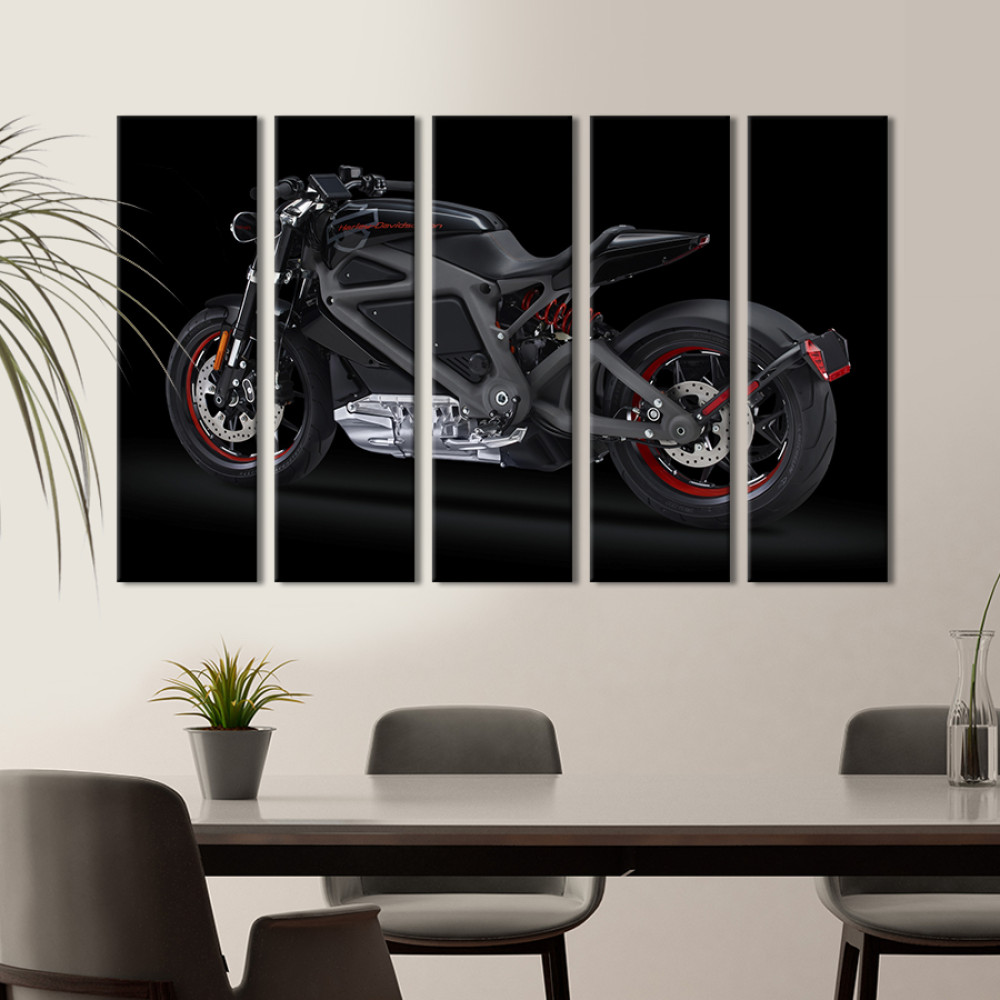 Картина Потужний мотоцикл Harley-Davidson 87x50 см (1328-51)