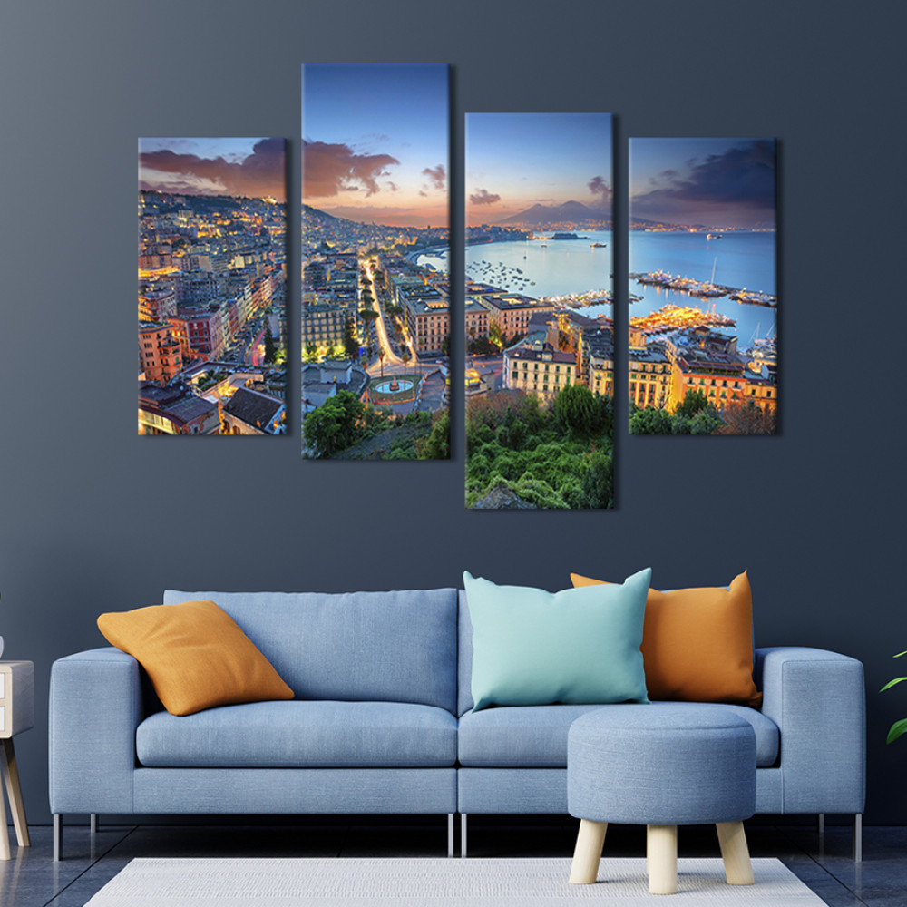 Картина Вид на місто Неаполь 89x56 см (398-42)