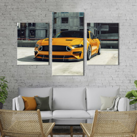 Картина Яскравий жовтий Форд Мустанг 66x40 см (1321-32)
