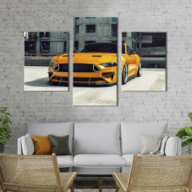 Картина Яскравий жовтий Форд Мустанг 66x40 см (1321-32)