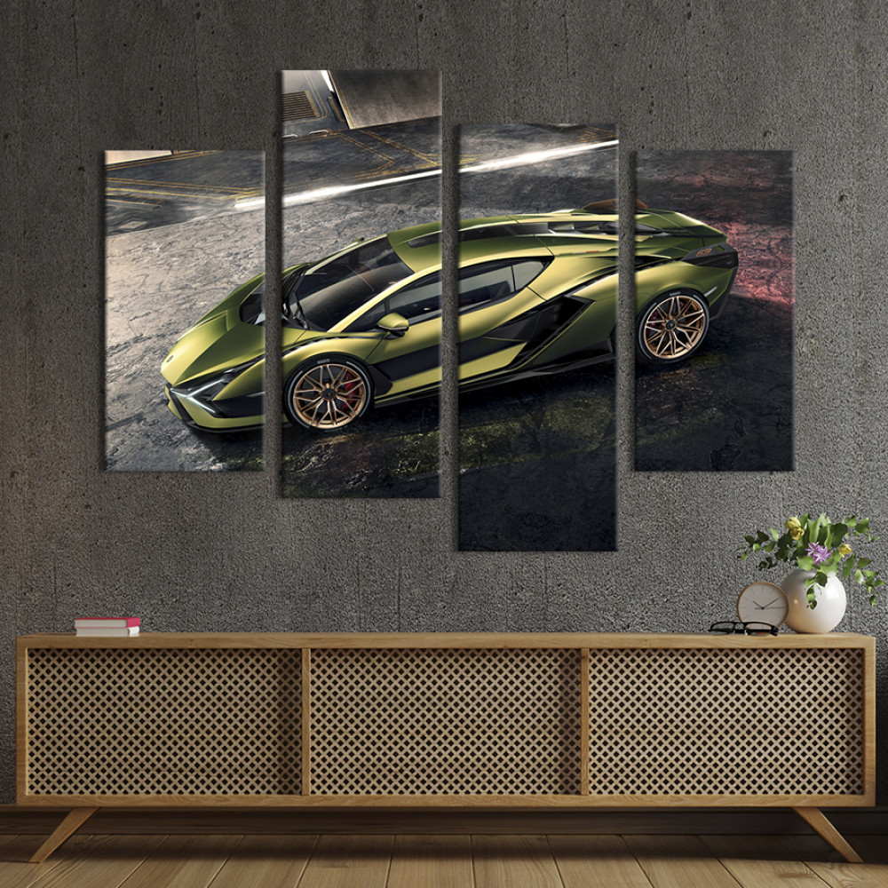 Картина Оливковий Lamborghini Sian 89x56 см (1251-42)