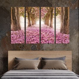Поліптих Модульна картина на полотні Килим з пелюсток сакури 89x53 см (576-41)