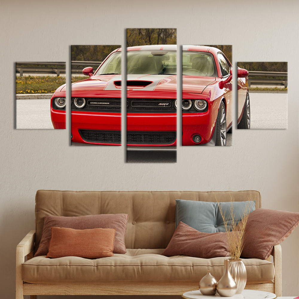 Картина Елітний червоний Dodge challenger 112x54 см (118-52)