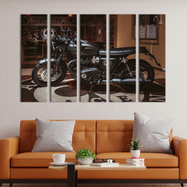 Картина Чорний мотоцикл Triumph Bonneville 87x50 см (86-51)