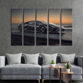 Картина Авто Lamborghini Huracan у вечірніх сутінках 87x50 см (1371-51)