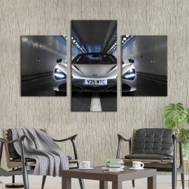Картина Вишуканий сріблястий McLaren 720S 66x40 см (1362-32)