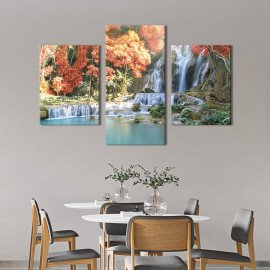 Картина Чудовий лісовий водоспад 66x40 см (587-32)