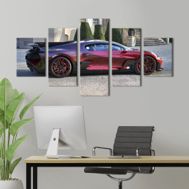 Картина Яскраве забарвлення авто Bugatti Divo Lady Bug 112x54 см (1306-52)