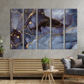Картина Темний мармур із золотом 87x50 см (1-51)