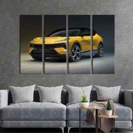 Картина Жовтий електричний кросовер Lotus Eletre 89x53 см (1413-41)