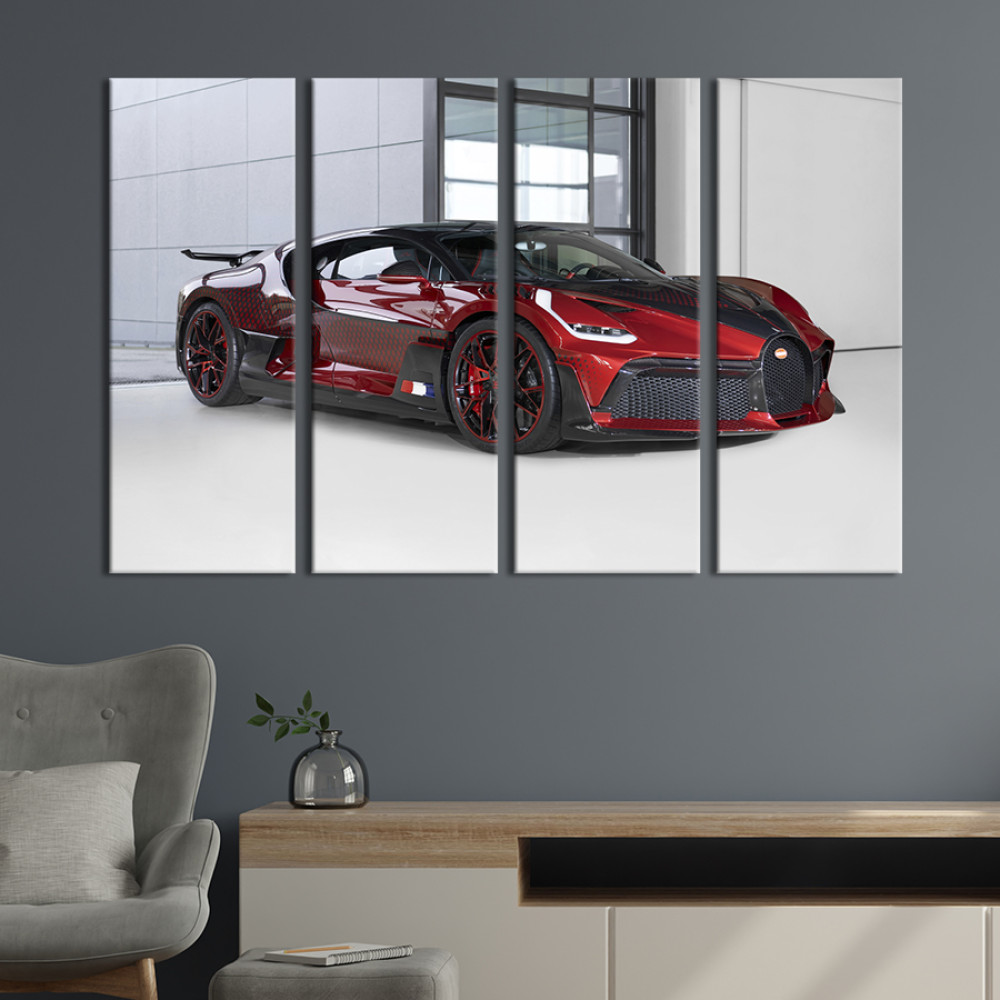 Картина Bugatti Divo в червоному кольорі з візерунком 89x53 см (1300-41)