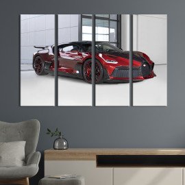 Картина Bugatti Divo в червоному кольорі з візерунком 149x93 см (1300-41)