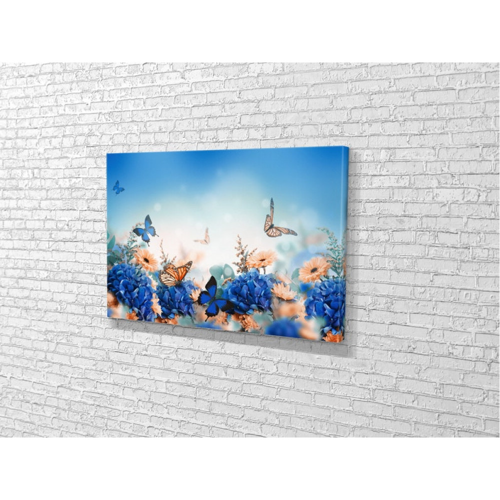 Картина Метелики над квітами 51x34 см (656)