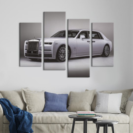 Картина Унікальний білий Rolls-Royce 89x56 см (1394-42)