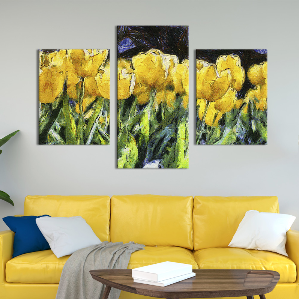 Картина триптих Сонячні тюльпани 66x40 см (906-32)