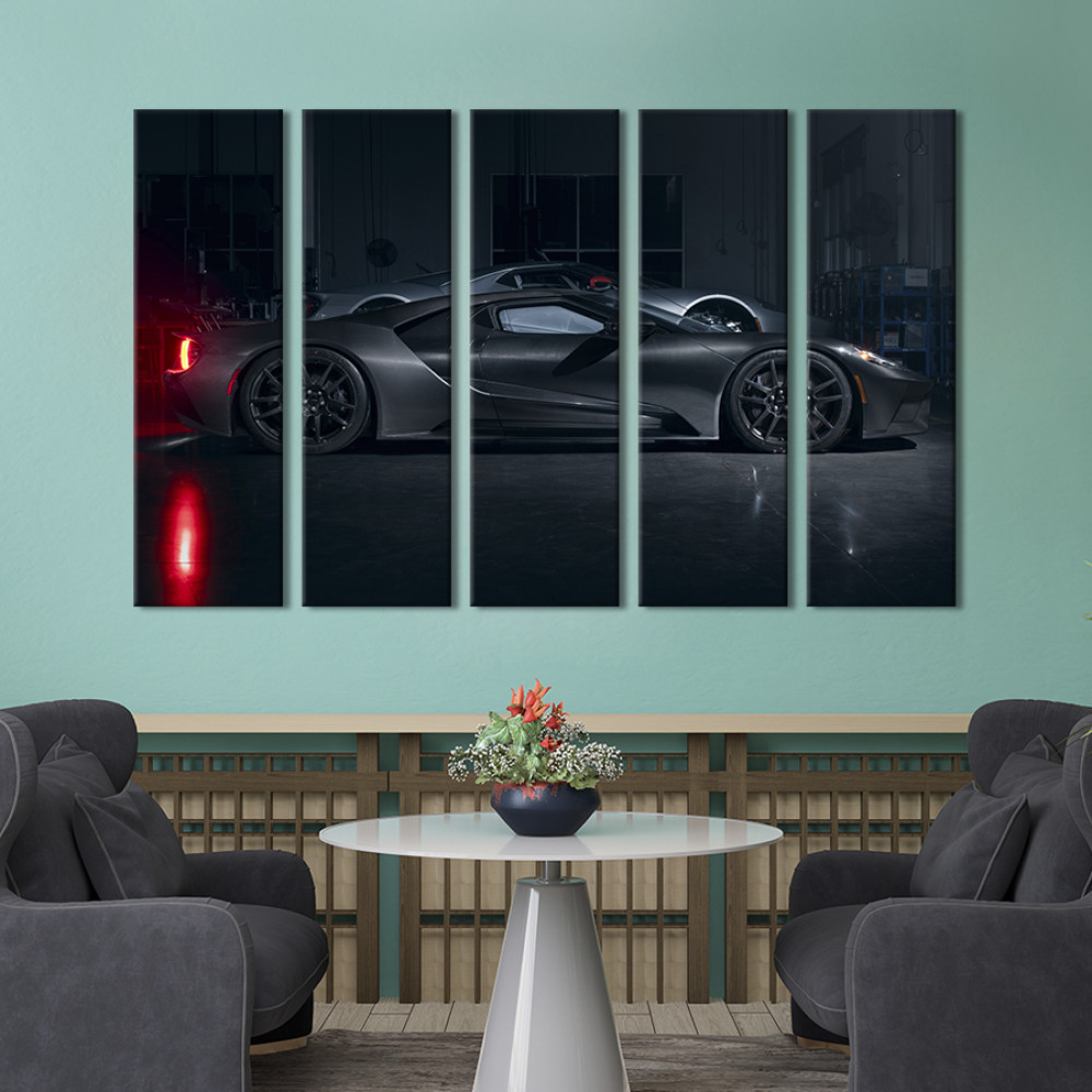 Картина Стильний автомобіль Ford GT Liquid Carbon кольору графіт 87x50 см (1258-51)