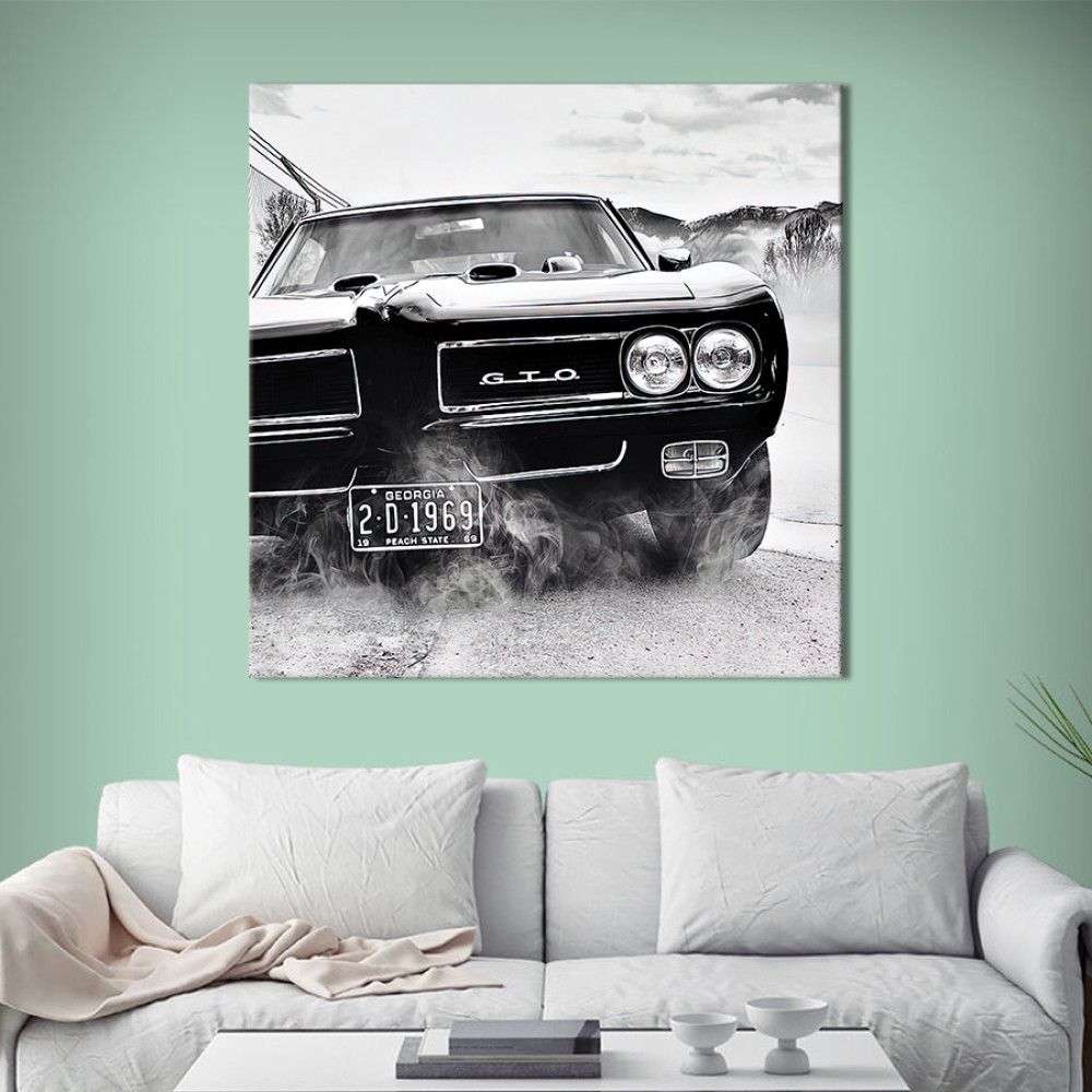 Картина в офіс Раритетний автомобіль Pontiac GTO 50х50 см (1art_87)