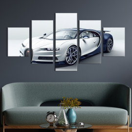 Картина Синьо-білий Bugatti Chiron 112x54 см (119-52)