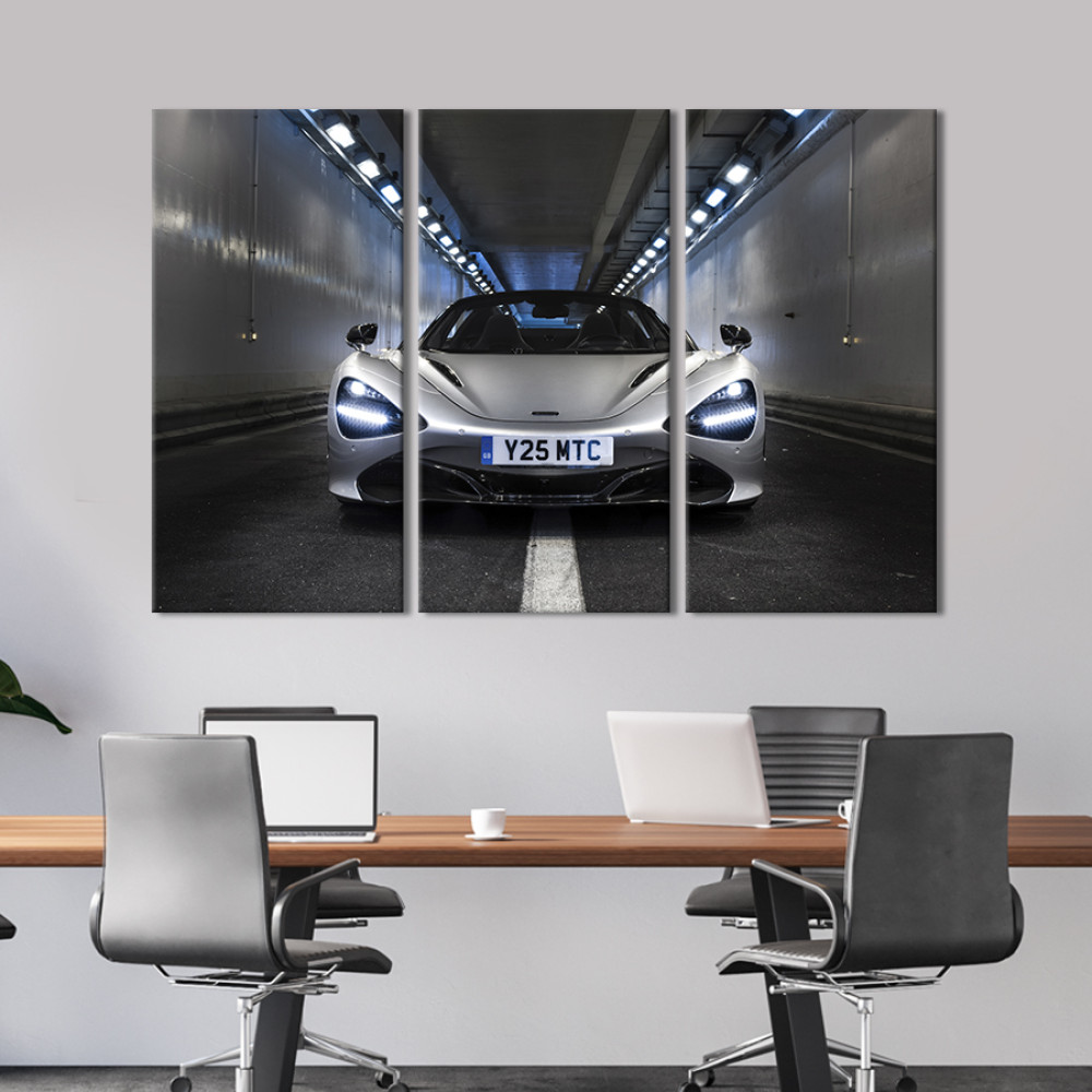 Картина Розкішний сріблястий McLaren 720S 78x48 см (1362-31)