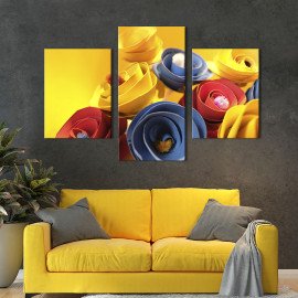 Картина триптих Спіральні бутони троянд 66x40 см (832-32)