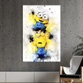 Картина в офіс Пара веселих Міньйонів з мультфільму 51x34 см (2art_59)