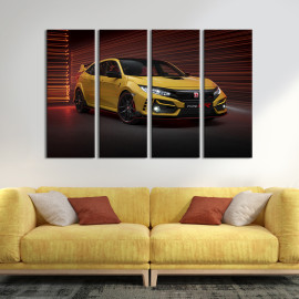 Картина Граціозна жовта Honda Civic Type 89x53 см (1329-41)