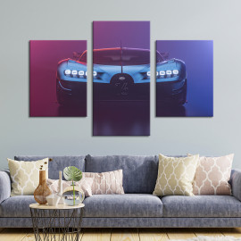 Картина Стильне синє авто Bugatti Chiron Vision GT 66x40 см (1304-32)