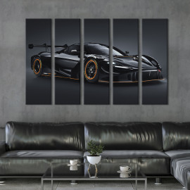 Картина Приголомшливий чорний гіперкар McLaren 720S 87x50 см (1354-51)