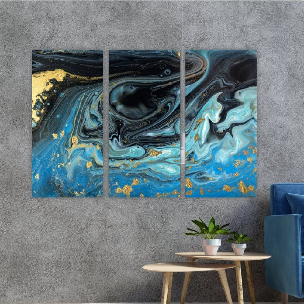 Картина Триптих Похмурий мармур 156x100 см (M3_XL_191)