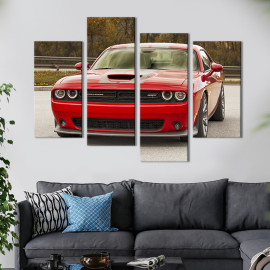 Картина Престижний червоний Dodge challenger 89x53 см (118-41)
