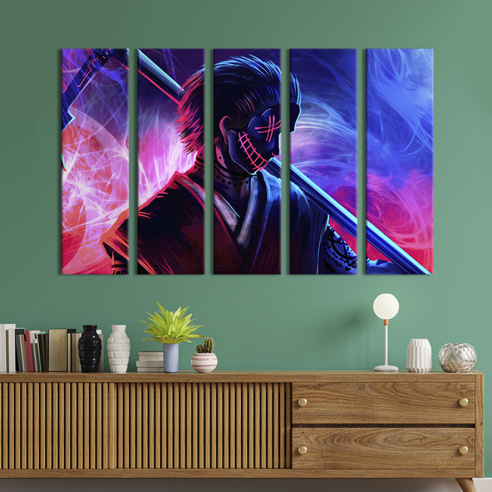 Картина Neon anime mask guy 132x80 см (665-51)