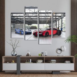 Картина Яскраві автомобілі Bugatti 89x56 см (1308-42)