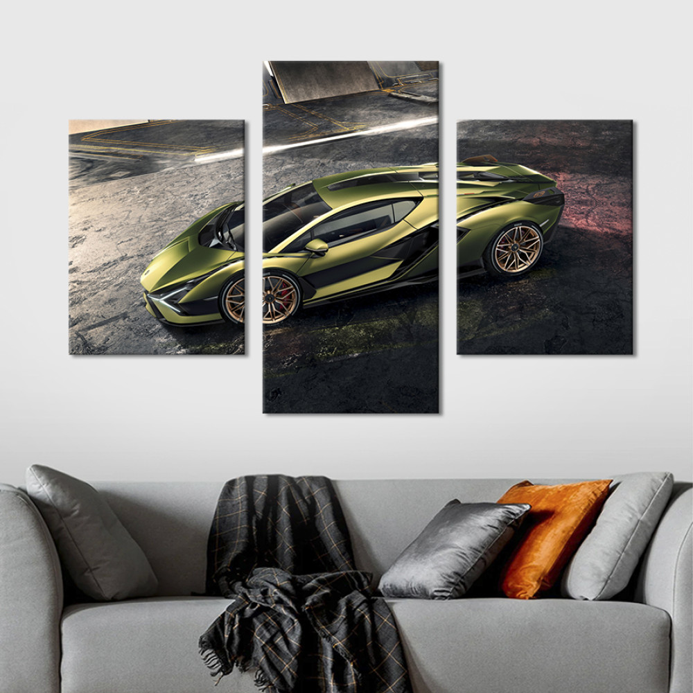 Картина Супергібрид Lamborghini Sian 66x40 см (1251-32)