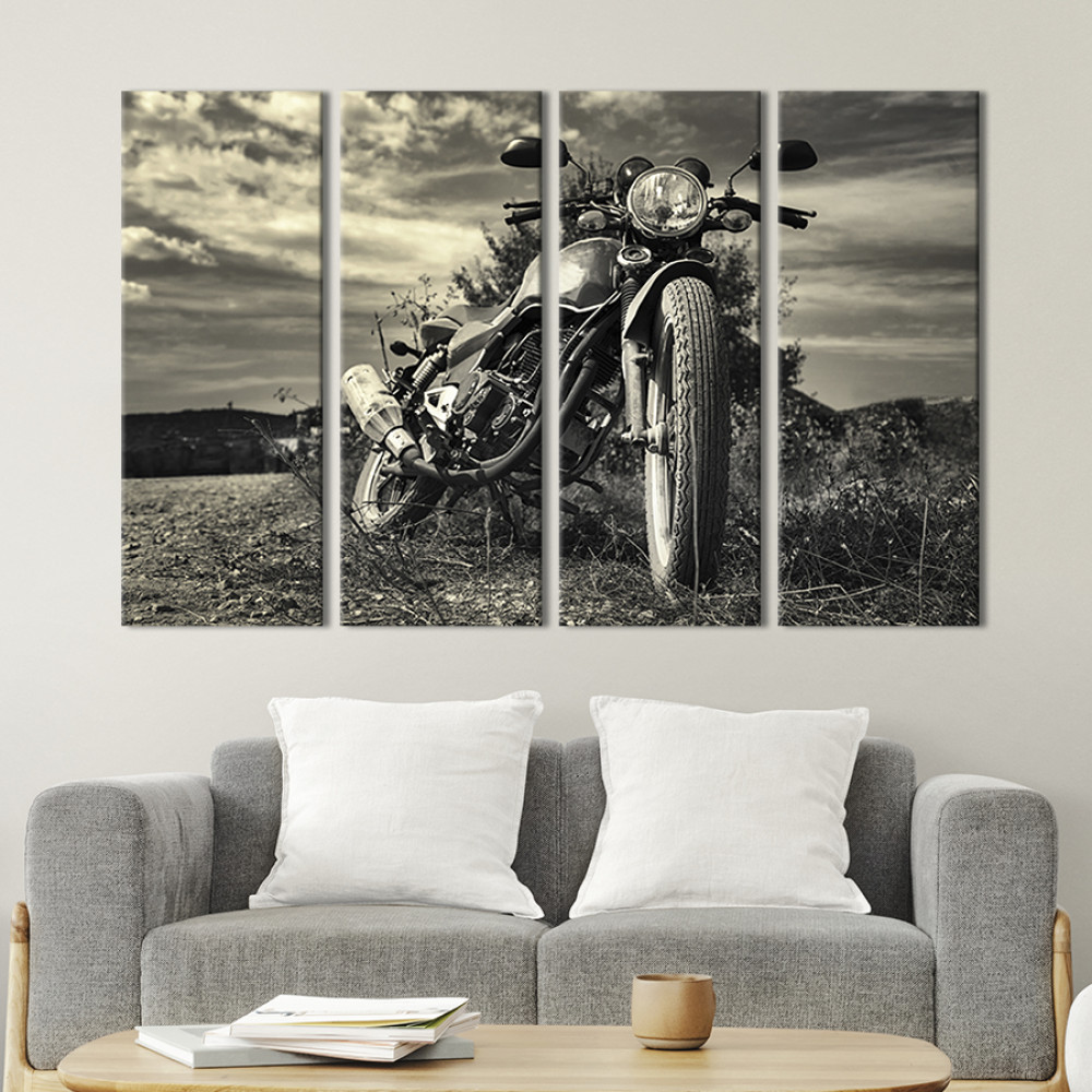 Картина Harley Davidson в полі 149x93 см (96-41)