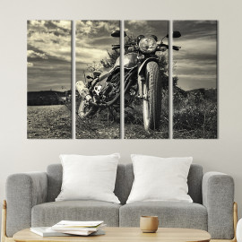 Картина Harley Davidson в полі 149x93 см (96-41)
