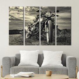 Картина Harley Davidson у полі 89x53 см (96-41)