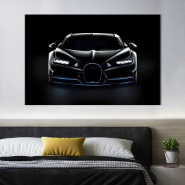Картина Вугільно-чорний Bugatti Chiron 51x34 см (1305-1)