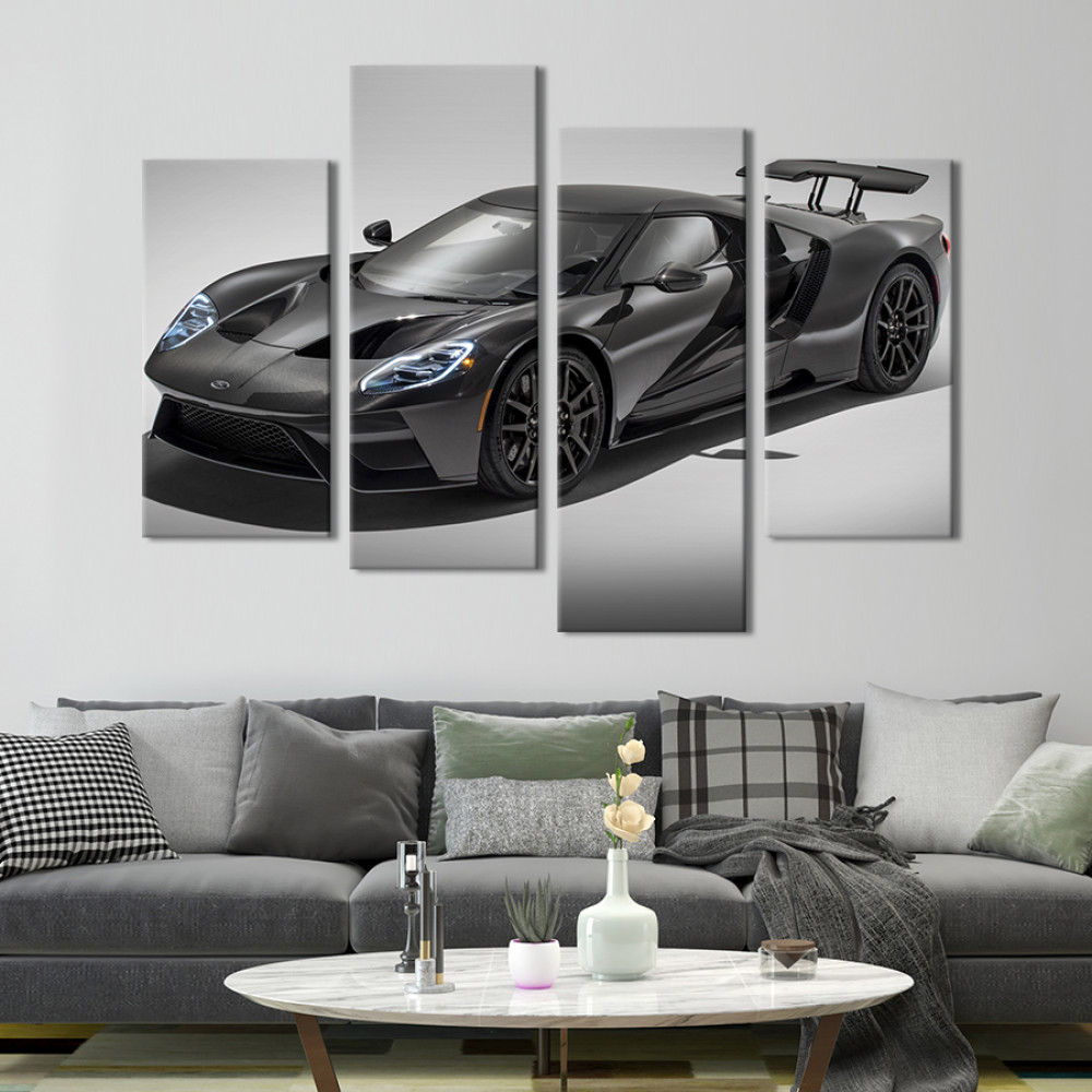 Картина Сірий суперкар Ford GT 89x56 см (1259-42)