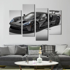 Картина Сірий суперкар Ford GT 89x56 см (1259-42)