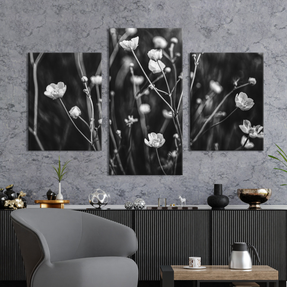 Картина триптих Монохромні жовтці 66x40 см (920-32)