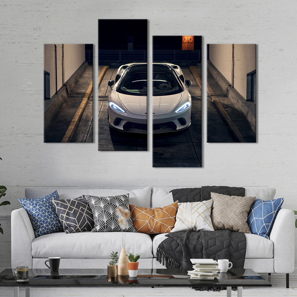 Картина Вишуканий білий McLaren GT 89x56 см (1373-42)