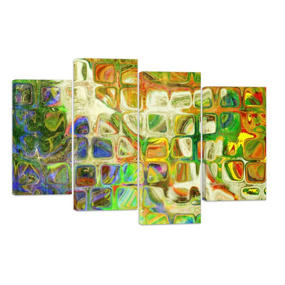 Модульна картина на полотні з чотирьох частин Абстракція Структурність 89x56 см (M4_M_396)