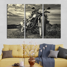 Картина Ретро-мотоцикл Harley Davidson 78x48 см (96-31)